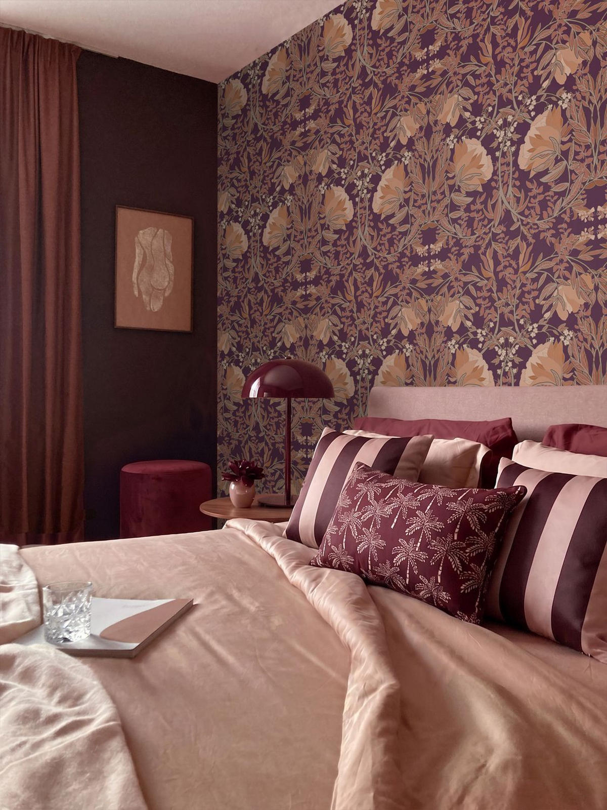 TAPETE Blumenmuster im Jugendstil 50 x 900 cm - Lila, Papier (50/900cm) - ESTAhome