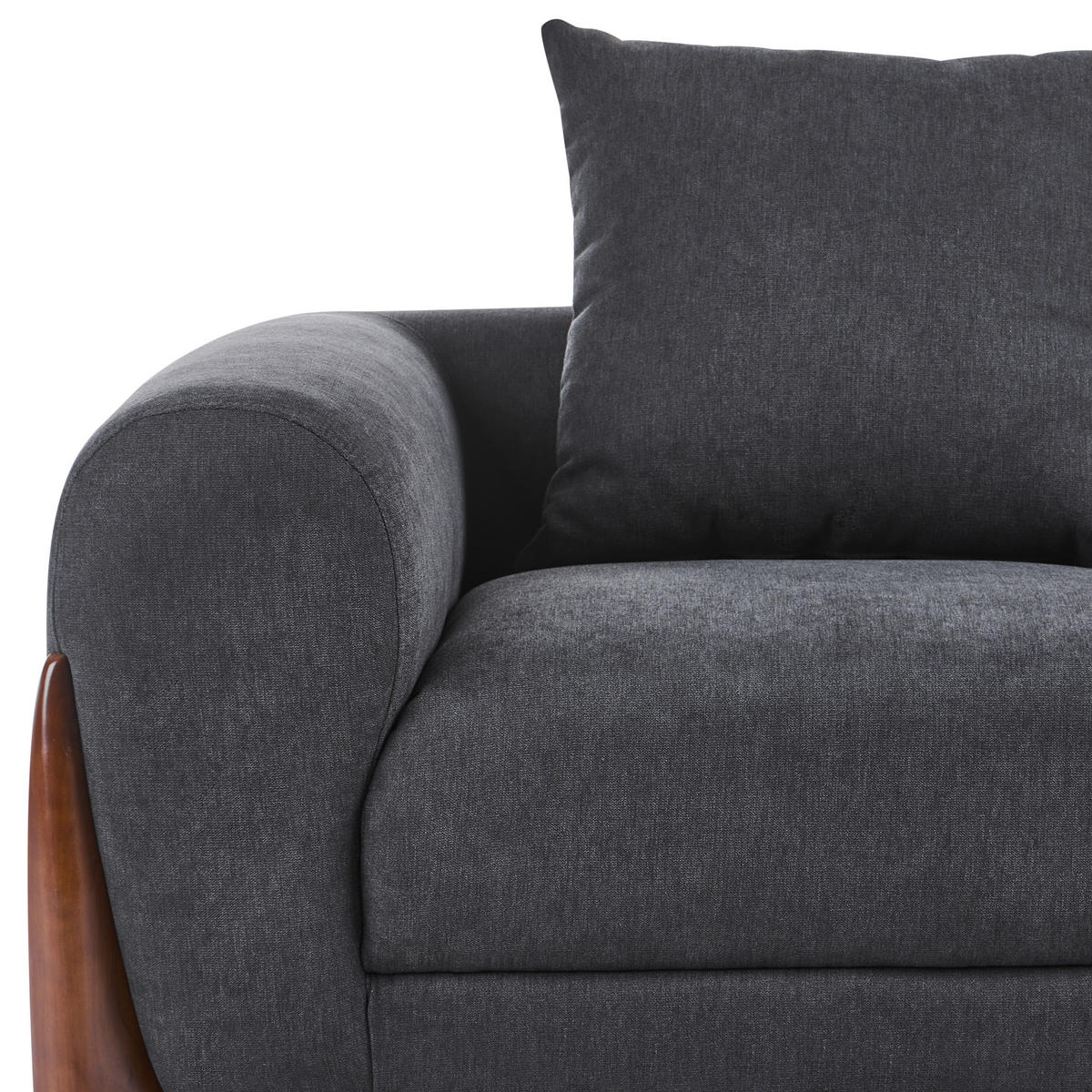 2-SITZER-SOFA Schwarz Vinliden - Schwarz/Braun, Textil (180/62/87cm) - Beliani