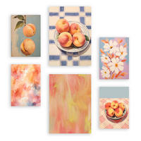 POSTER Set Mit 6 Orangefarbene Pfirsiche A3 & A4 Rahmenlos - Klar, Papier (29/3cm) - Nacnic