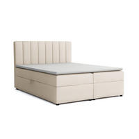 BOXBETT VIKA 120/200 in Velours Creme H4 - Creme, Holz/Holzwerkstoff (120/200cm) - Deine Möbel 24
