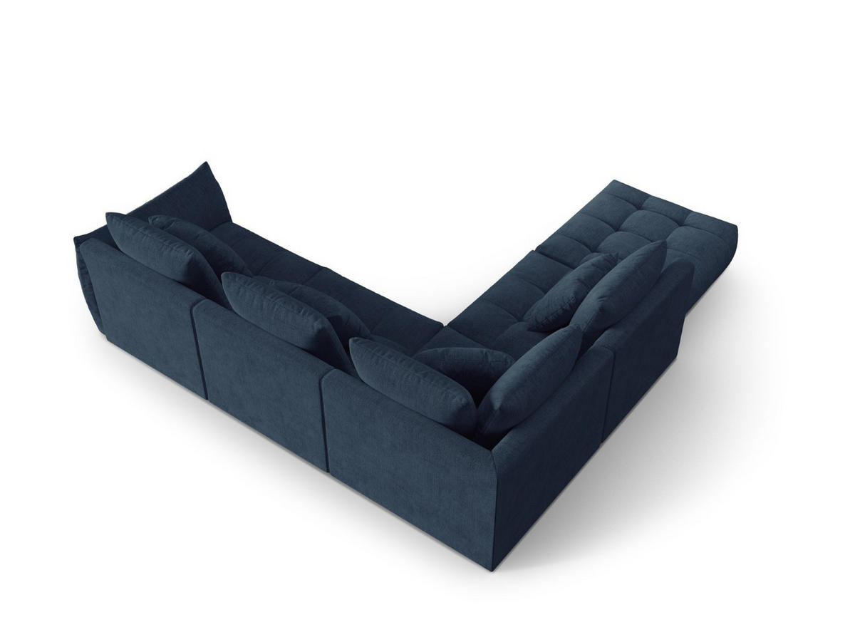 MODULARES-ECKSOFA links Bloom aus strukturiertem Stoff dunkelblau 4 Sitzplätze - Dunkelblau, Textil (310/316cm) - Micadoni