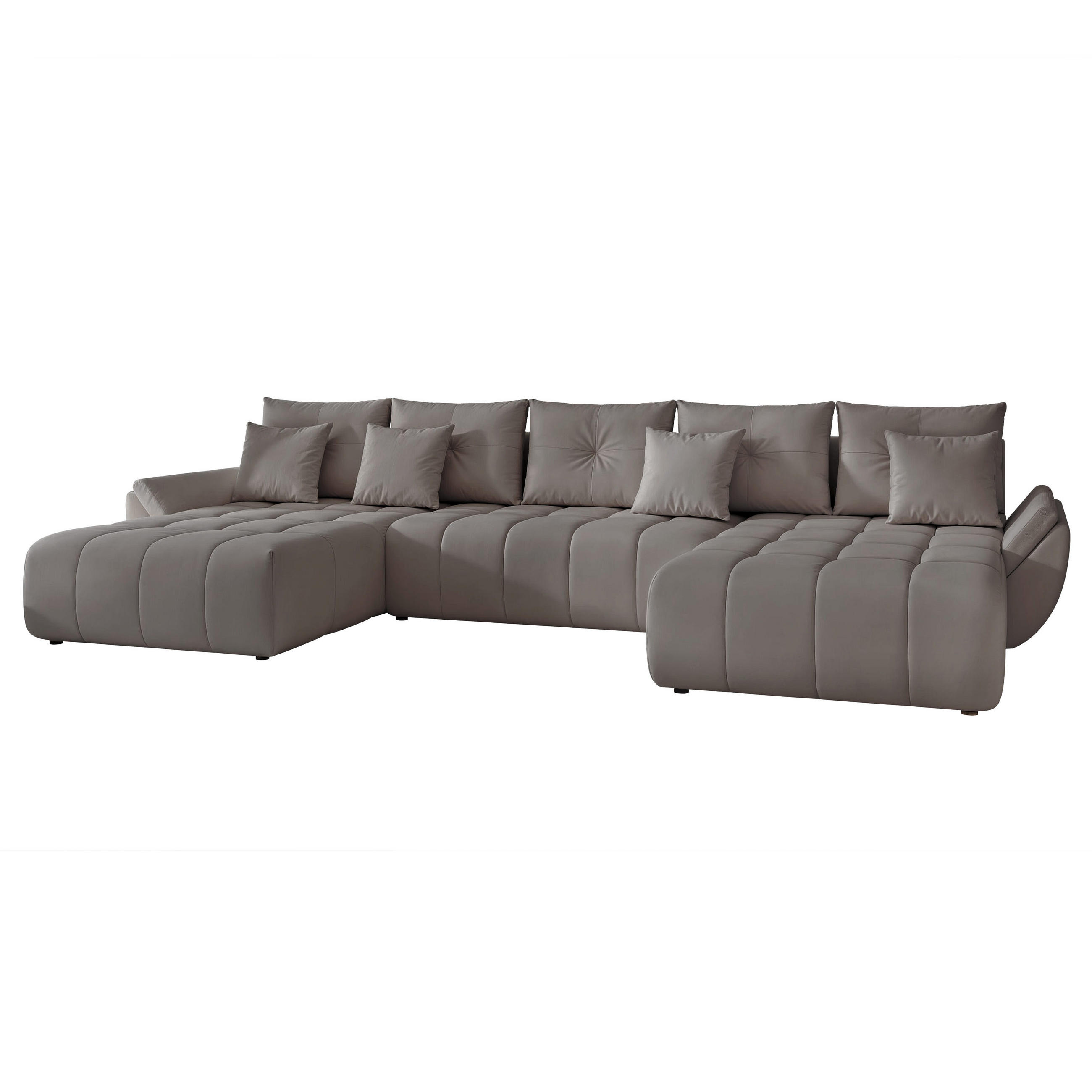 WOHNLANDSCHAFT DIEGO mit Schlaffunktion und Bettkasten Graphit - Graphitfarben, Holzwerkstoff/Kunststoff (382/91/190cm) - Idohome