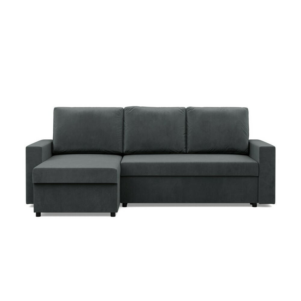 ECKSOFA Neo mit gerader Armlehnen dunkelgrau - Dunkelgrau, Textil (231/140cm) - SIMKAM Furniture