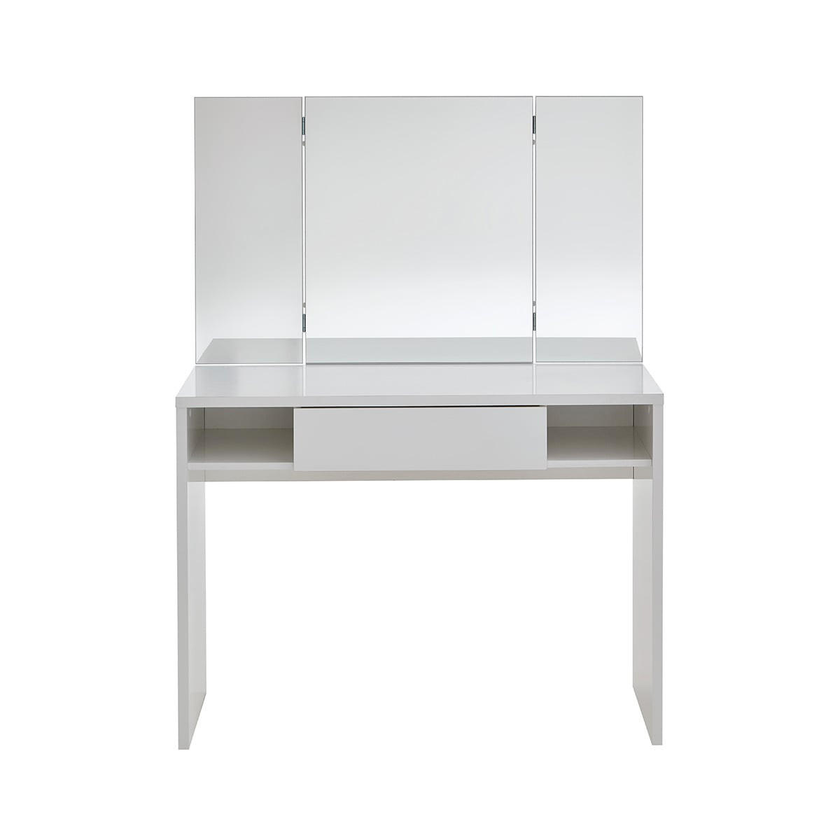 FRISIERTISCH mit 1 Schublade, 2 Nischen und Spiegel - Schminki - Weiß, Holzwerkstoff (41.4/135.7/57.1cm) - Calicosy