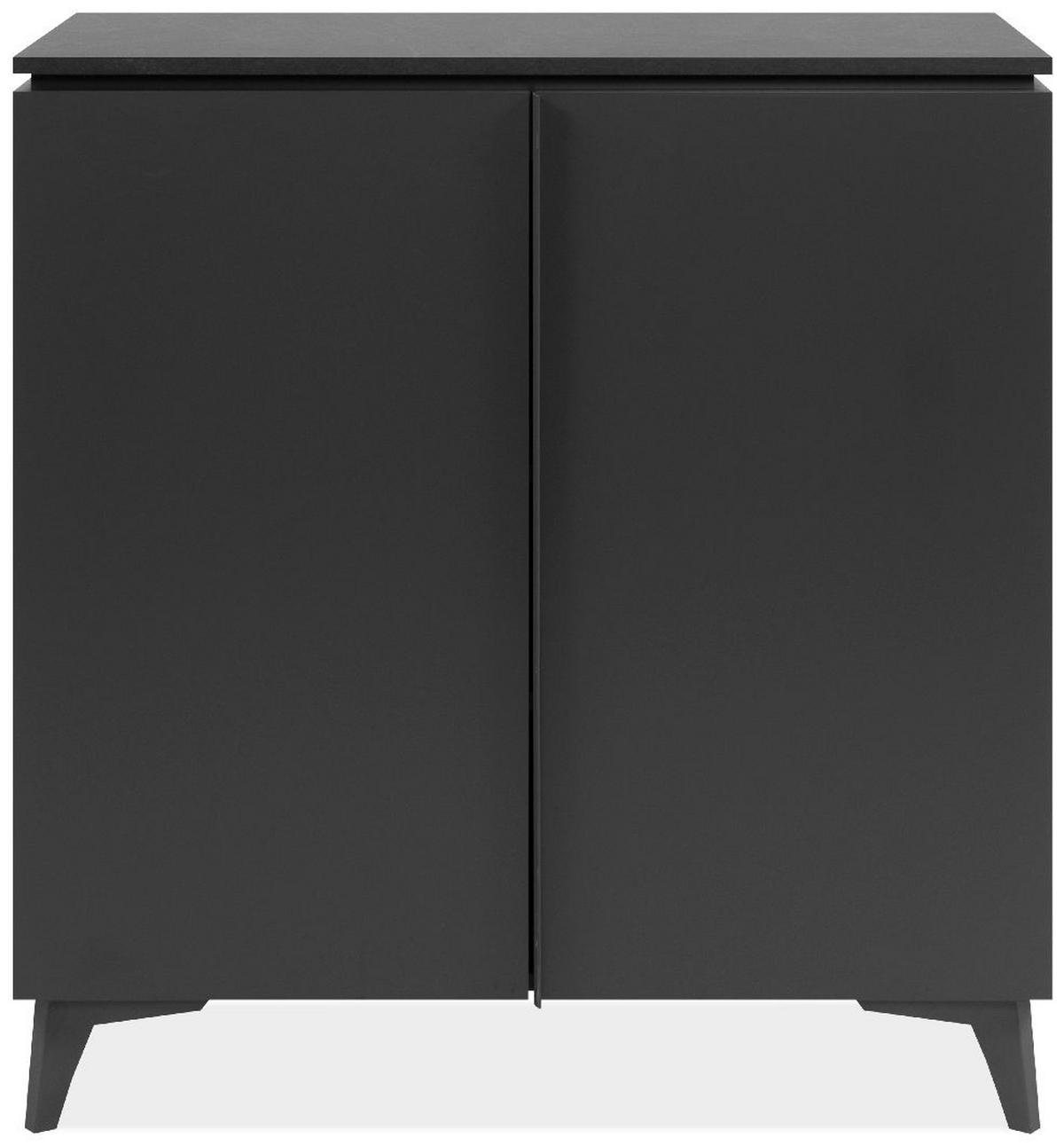SIDEBOARD 2 Türen L88 cm - BERTRIX - Schwarz, Holzwerkstoff (88/92/40cm) - Finori GmbH
