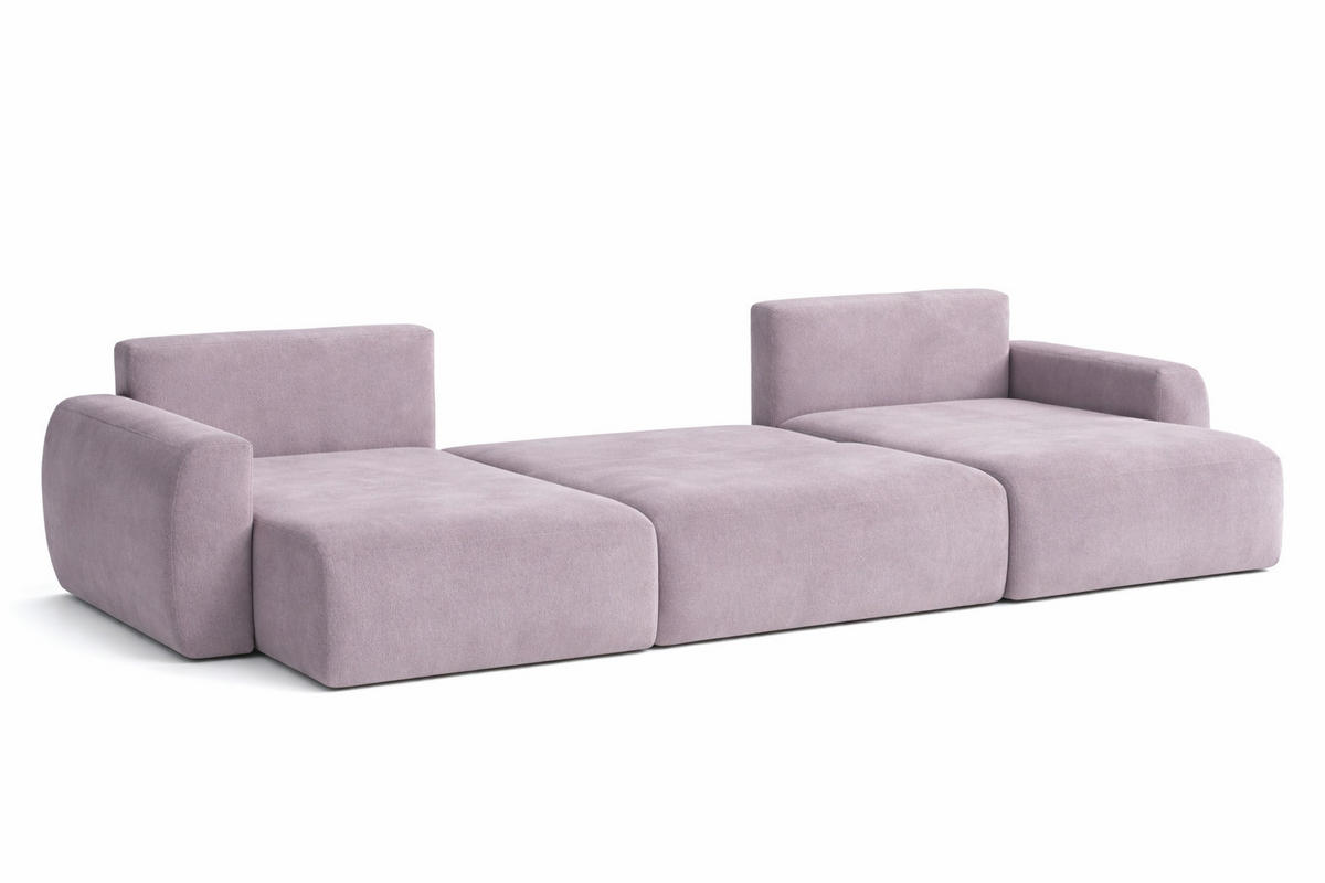 ECKSOFA Mit Schlaffunktion Und Bettkasten U-Form Ariel U, Veloursstoff Salvador, Grau - Grau, Holz (342/142cm) - Kaiser Möbel