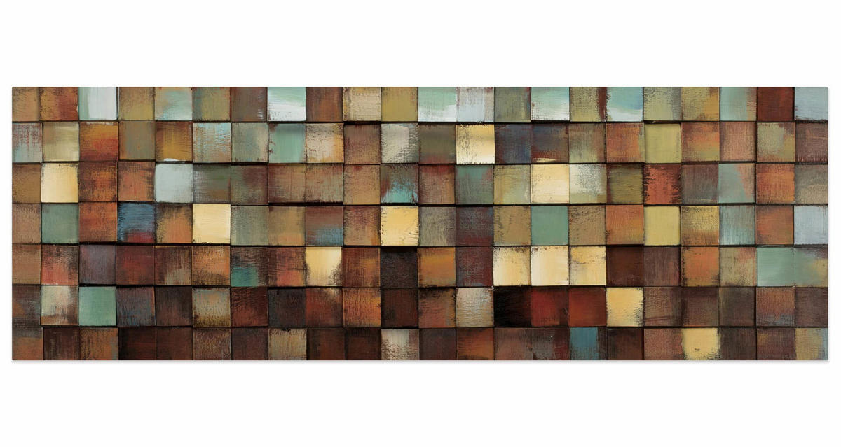 HOLZBILD Braun 144/44 cm - Braun/Grün, Holz (144/44cm) - KUNSTLOFT