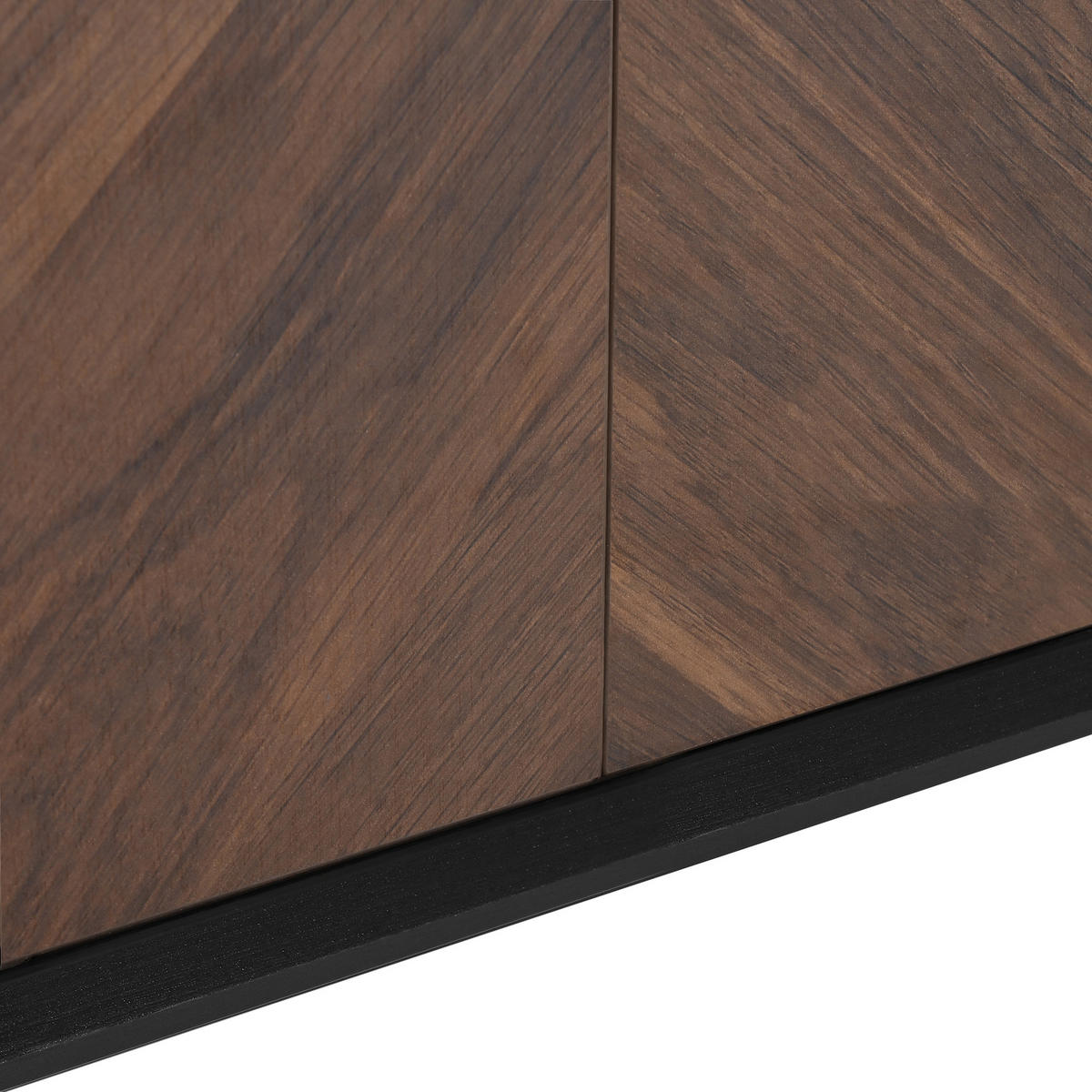 SIDEBOARD Fischgrätmuster 4 Türen - Schwarz, Holzwerkstoff (140/80/40cm)