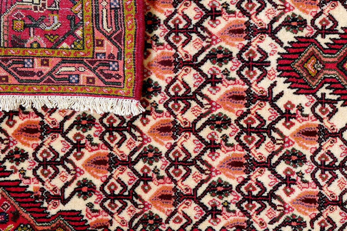 LÄUFER Orient handgeknüpft Assadabad Beige, Rot 185/74 cm Schurwolle - Beige/Rot, Textil (74/185cm) - Looma