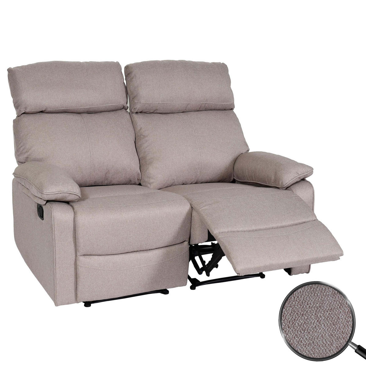 2ER-KINOSESSEL Braun - Braun, Textil (134/105/170cm) - MCW