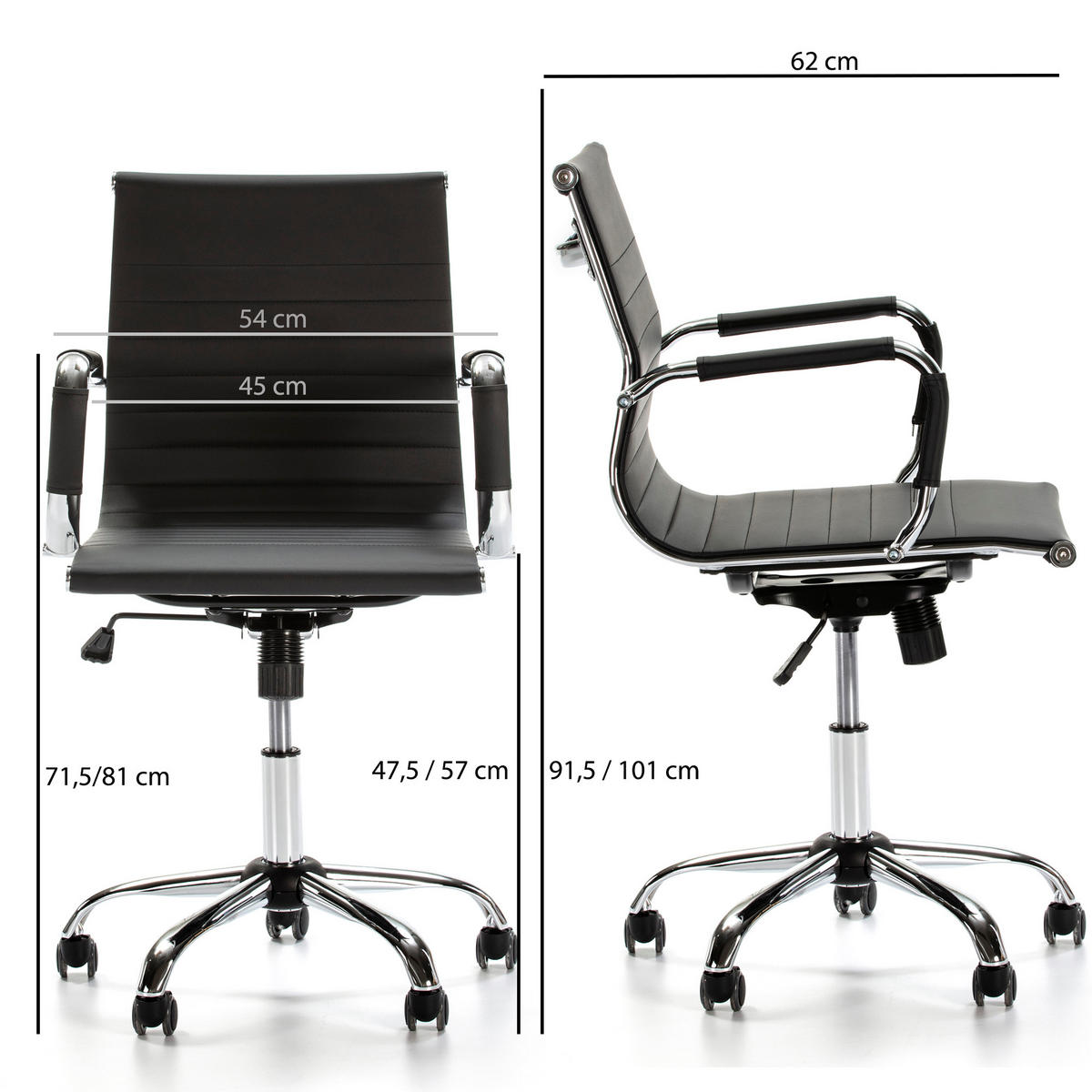 SCAUN ROTATIV Croma cu funcție de pat, negru - negru, blană (62/91/54cm) - VS Venta-stock