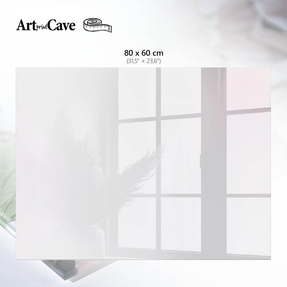 GLASPLATTE 80x60 cm – Pastellfarbener Hintergrund - Beige, Glas (0.4/80/60cm) - ArtPrintCave