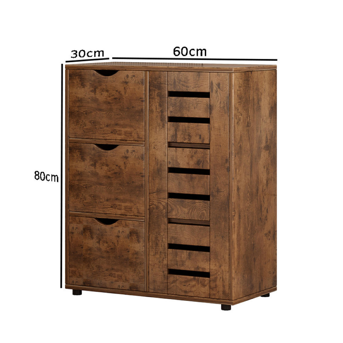 KOMMODE, braun 60/30/80cm - Braun, Holzwerkstoff (60/80/30cm)