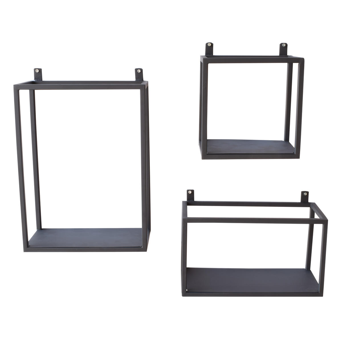 WANDREGAL Blik Schwarz 3er-set - Schwarz, Metall (32/40/15cm) - Urban Interiors