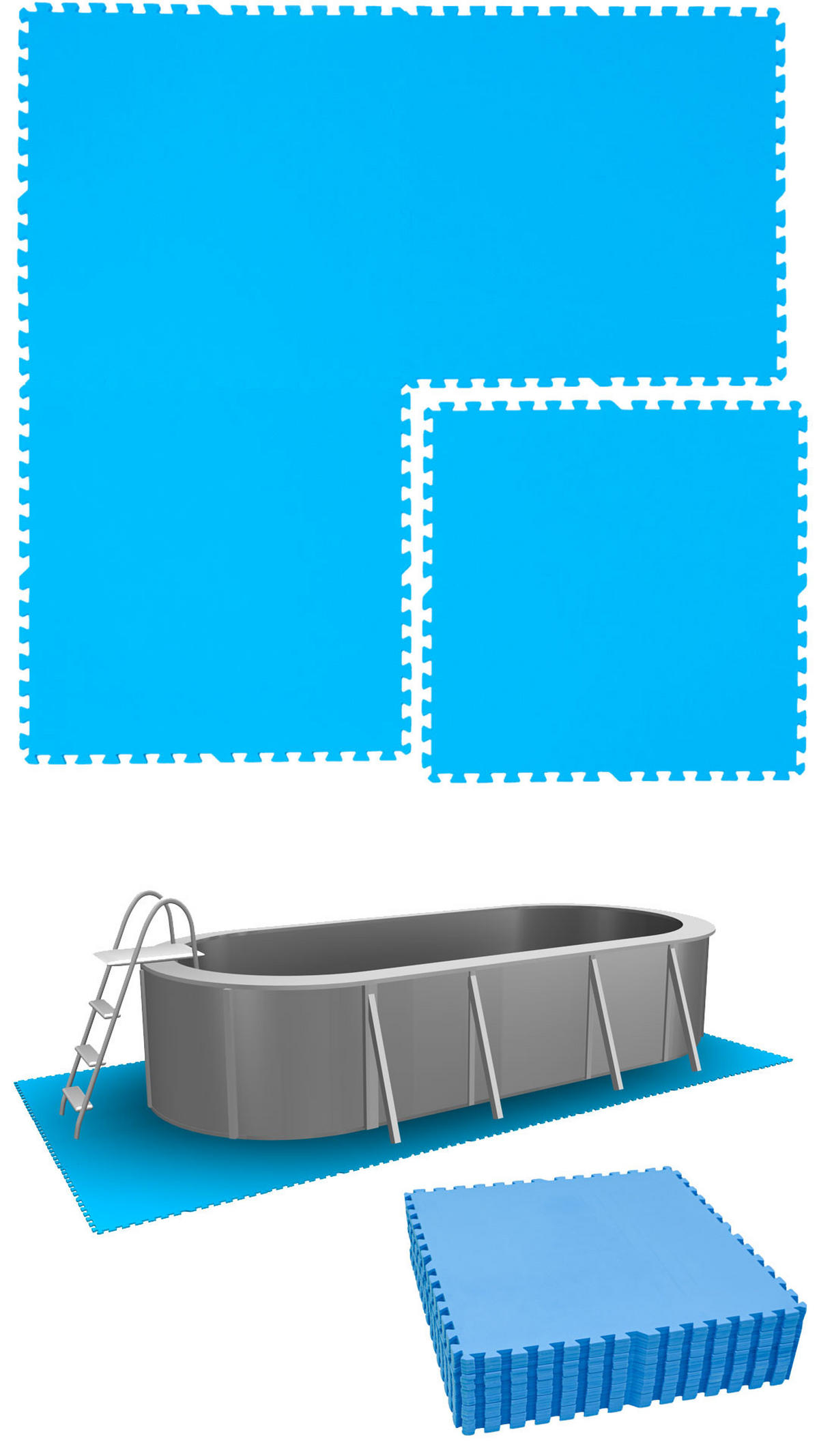 POOLMATTEN 12,6m² 20 EVA Matten 81 cm Blau - Blau, Kunststoff (81/81cm) - eyepower