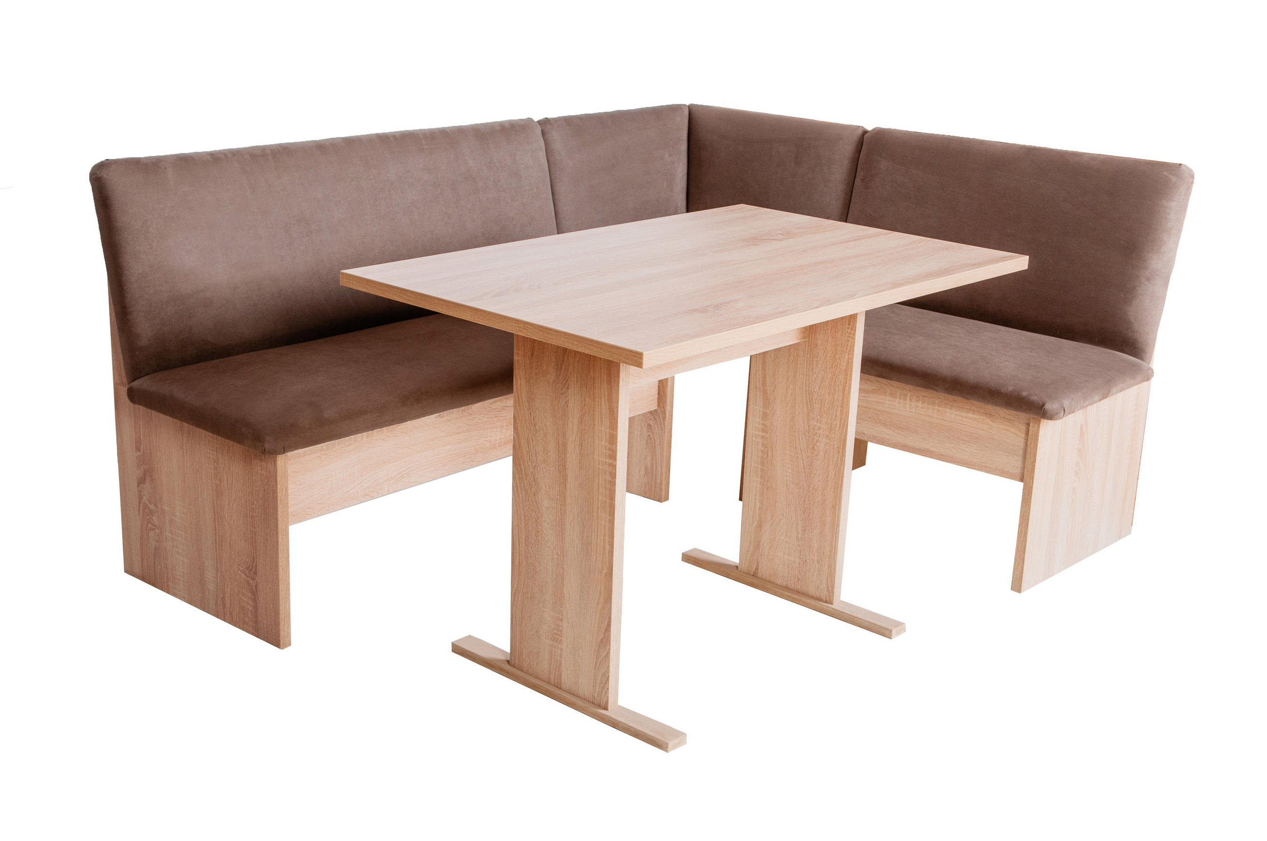 ECKBANKGRUPPE Die Vielseitige, Tisch I - Eichefarben/Braun, Holzwerkstoff/Textil (145/86/185cm) - Kundler Home