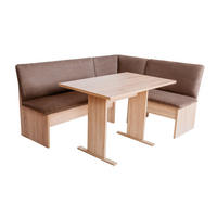 ECKBANKGRUPPE Die Vielseitige, Tisch I - Eichefarben/Braun, Holzwerkstoff/Textil (145/86/185cm) - Kundler Home