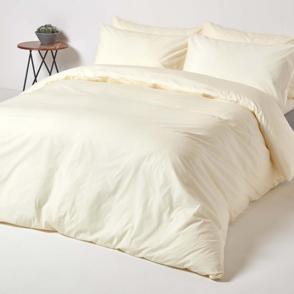 SPANNBETTLAKEN extra hoch, Ägyptische Baumwolle, Fadendichte 200 - Creme, Textil (180/200cm) - Homescapes