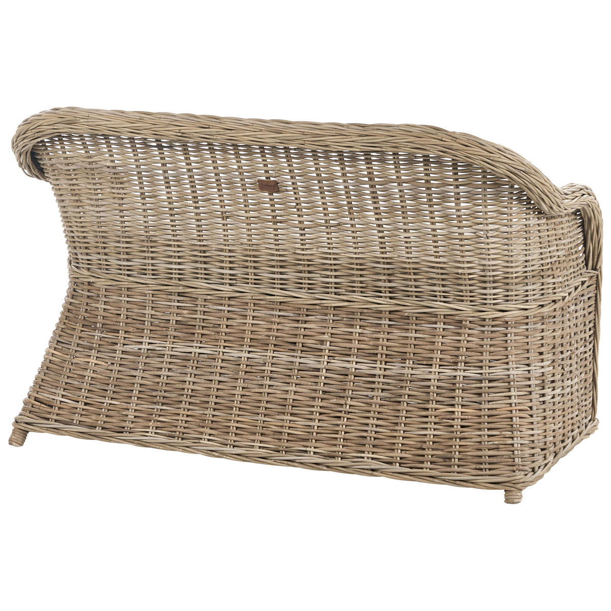 GARTENSOFA 2-Sitzer mit Ottomane Naturfarben Susua - Naturfarben/Weiß, Naturmaterialien (141/86/69cm) - Beliani