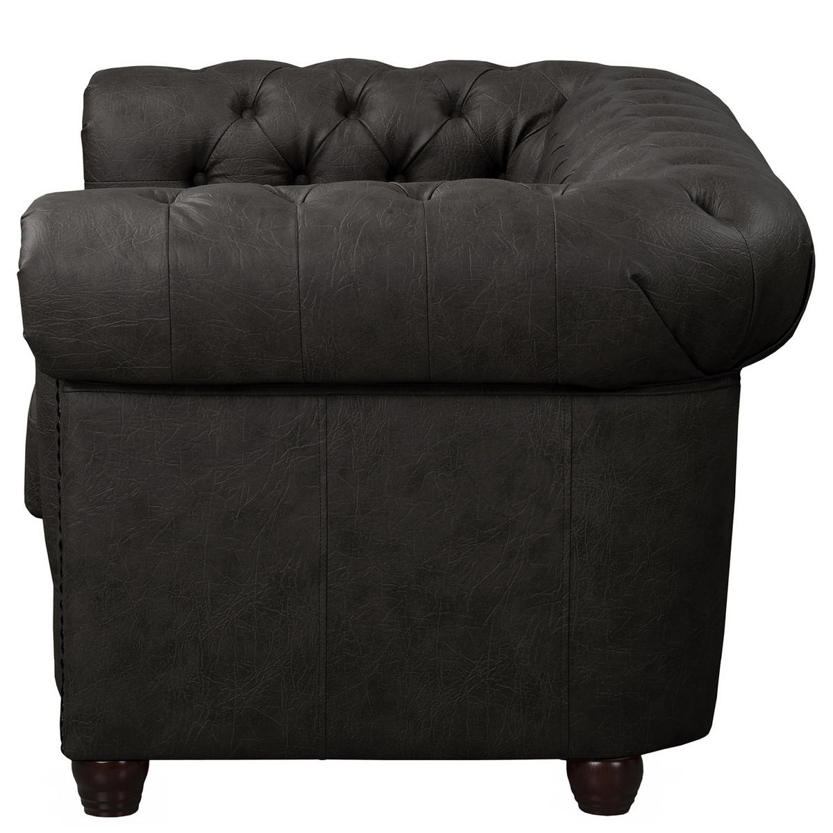 2-SITZER SOFA - Buchefarben/Schwarz, Kunststoff/Buchenholz (148/72/86cm) - home24