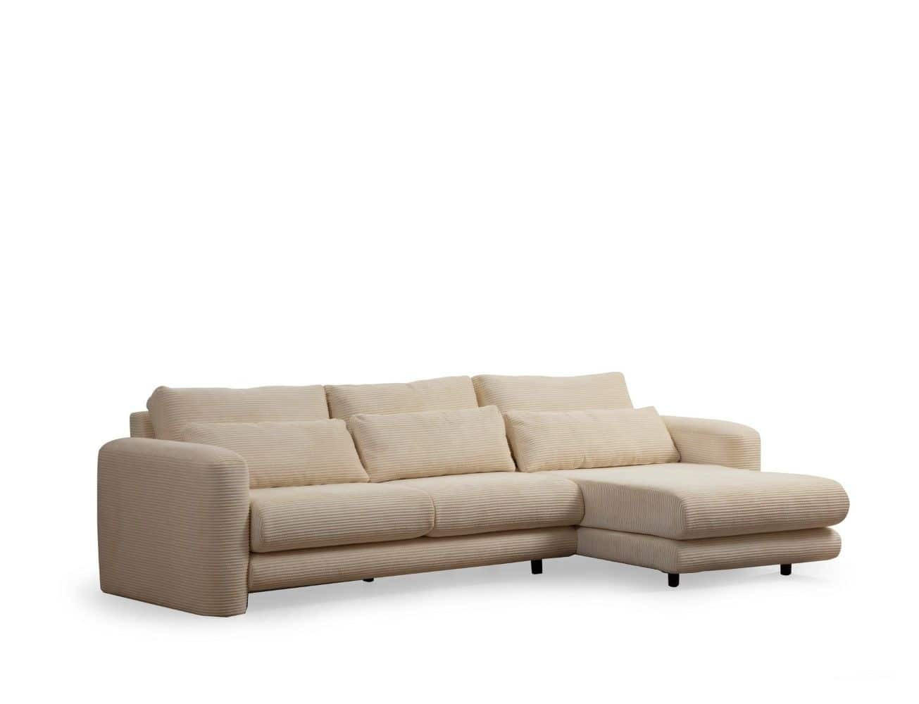 ECKSOFA mit losen Rückenkissen - Beige/Schwarz, Holz/Kunststoff (165/290cm) - myHomelando