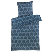 SEERSUCKER-BETTWÄSCHE 135x200 Ornamente Sommer Bettbezug Bügelfrei aus 100% Polyester, Mikrofaser Bettbezüge Blau - Dunkelblau, Textil (135/200cm) - Carpe Sonno