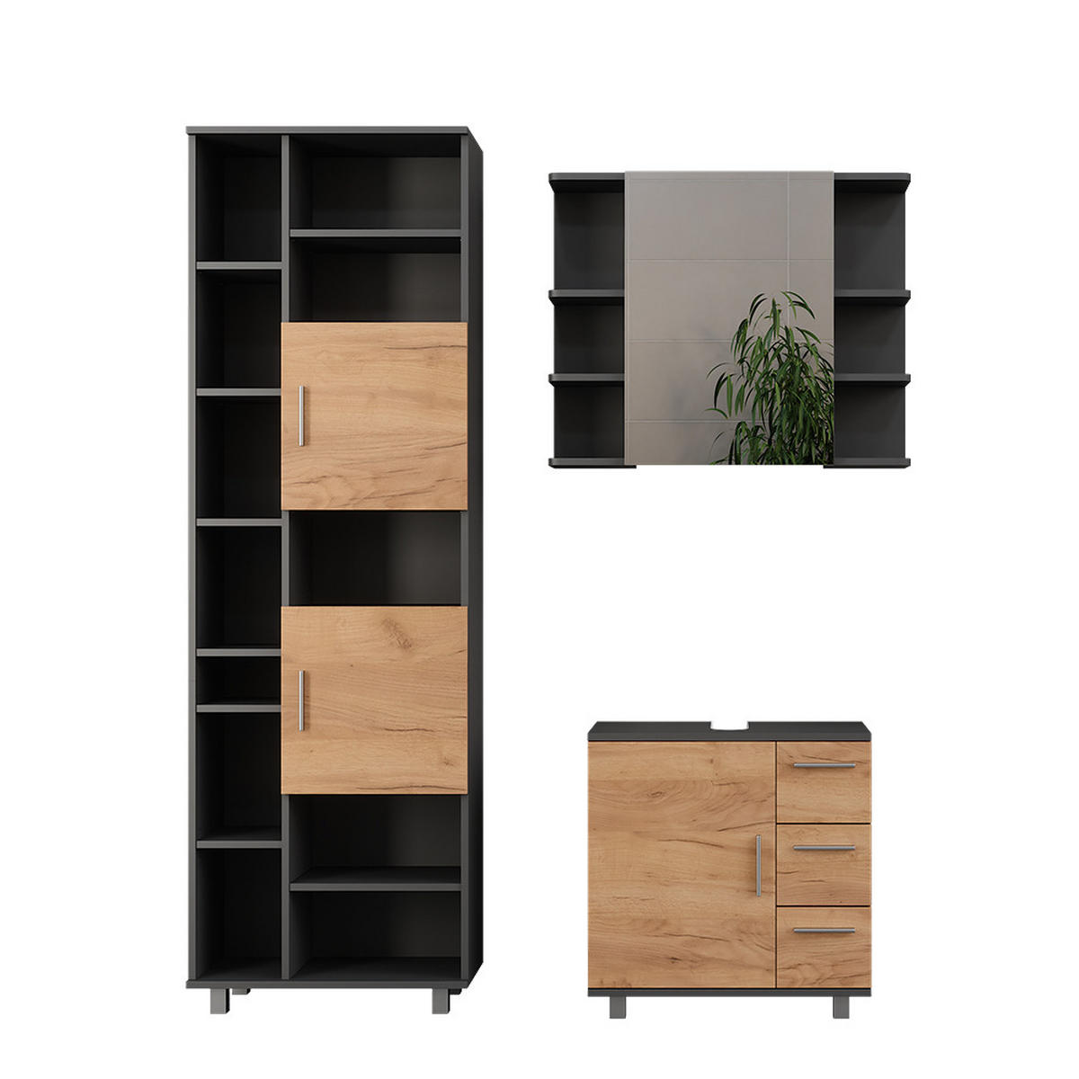 Honigeiche/Anthrazit, Holzwerkstoff (60.2/60.8/33cm) - Vicco