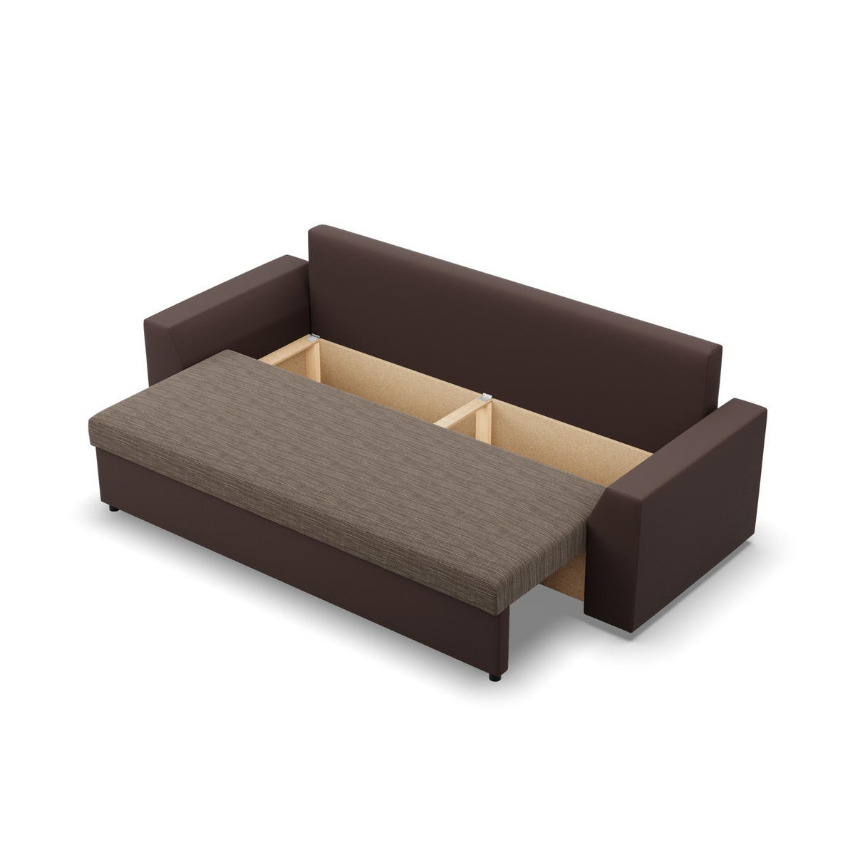 SOFA 3-SITZER MIT SCHLAFFUNKTION LUGO Braun - Braun, Textil (92/92/232cm) - Mebligo