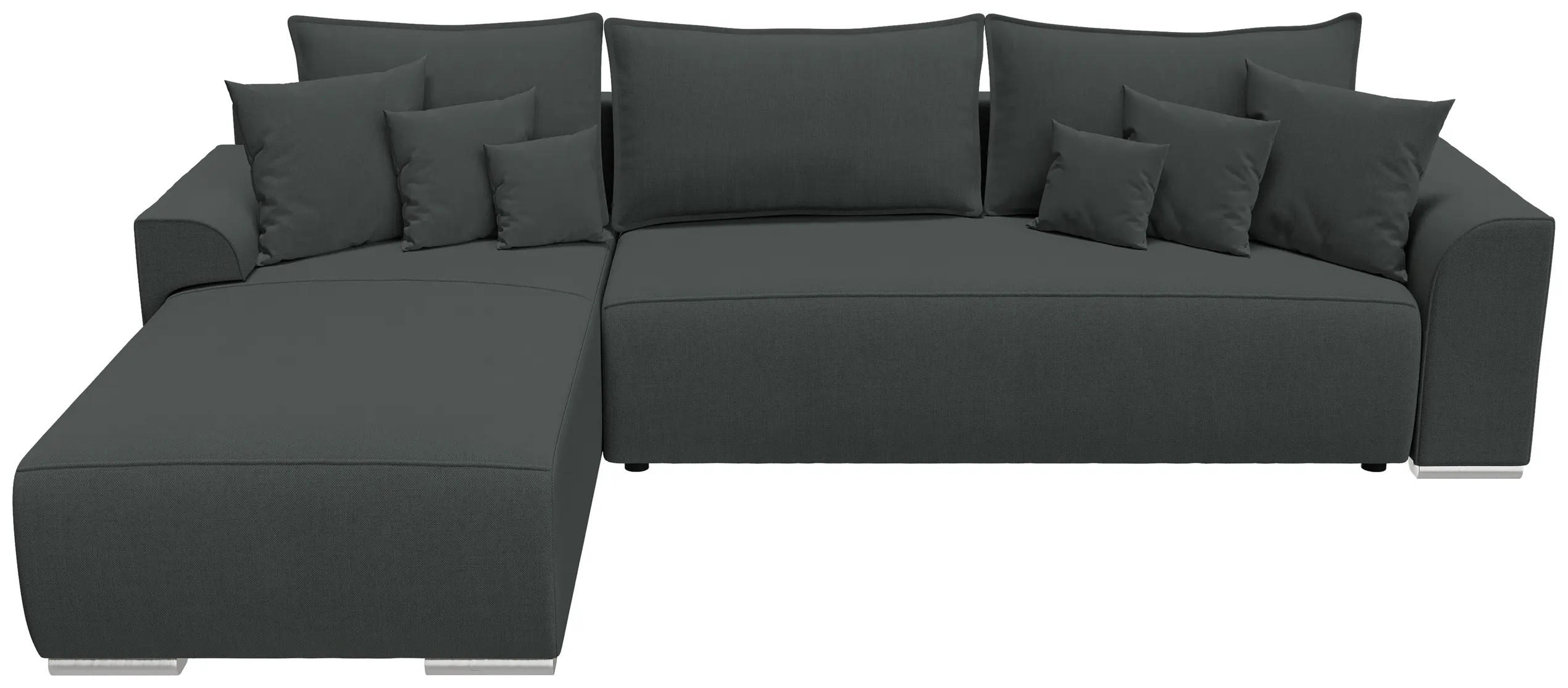 ECKSOFA Sydney mit Schlaffunktion Graphitfarben Leinenoptik - Graphitfarben, Textil (280/184cm) - Bromarkt