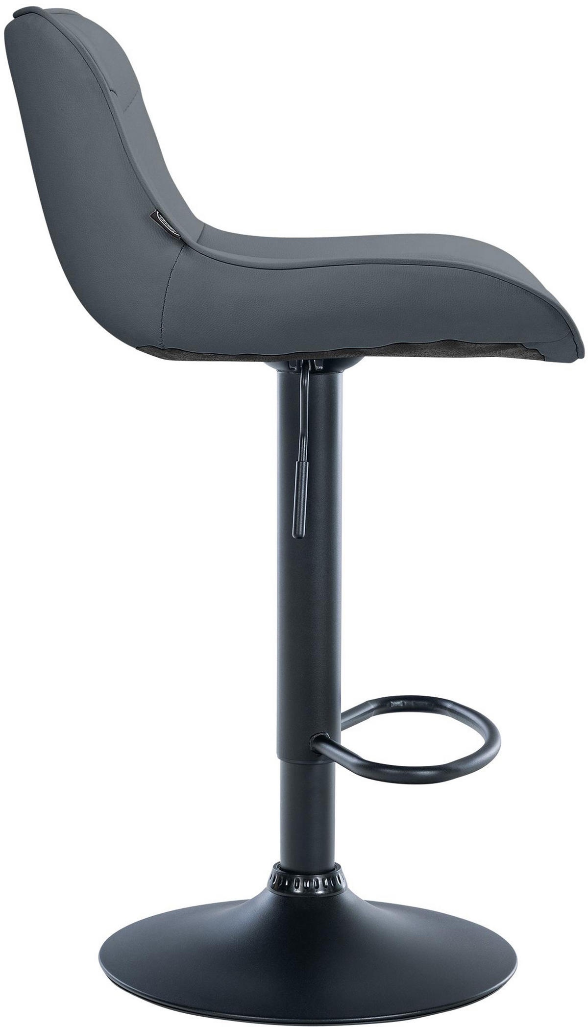 BARHOCKER 2er Set Vulcano Kunstleder schwarz grau - Schwarz/Grau, Kunststoff/Metall (49/106/51cm) - TPFLiving