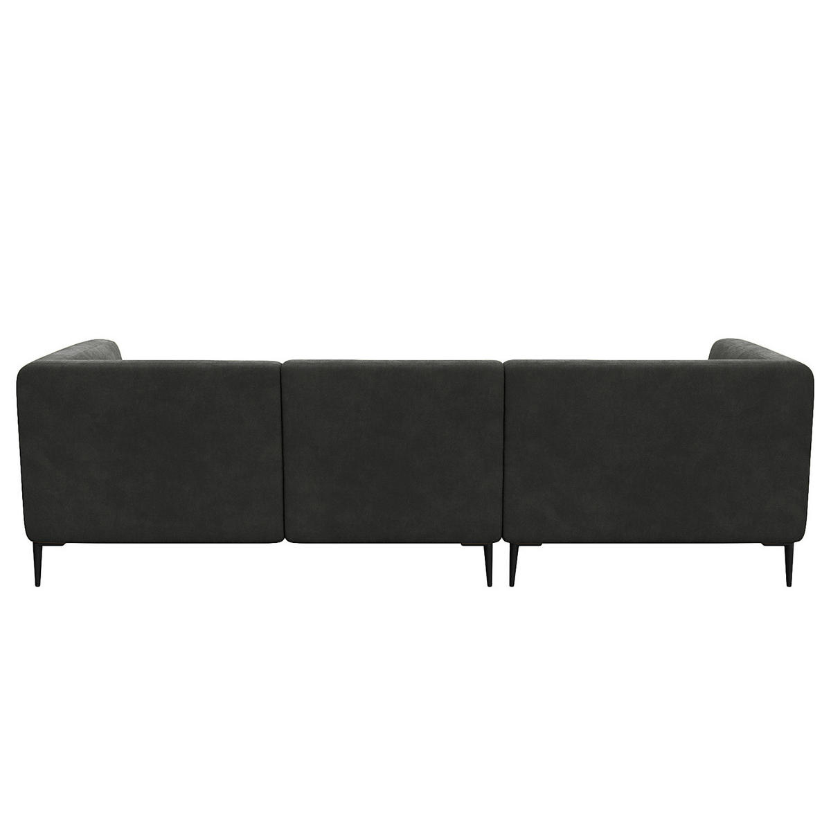 2,5-SITZER ECKSOFA mit Longchair - Schwarz/Grün, Textil/Metall (271/148cm) - home24