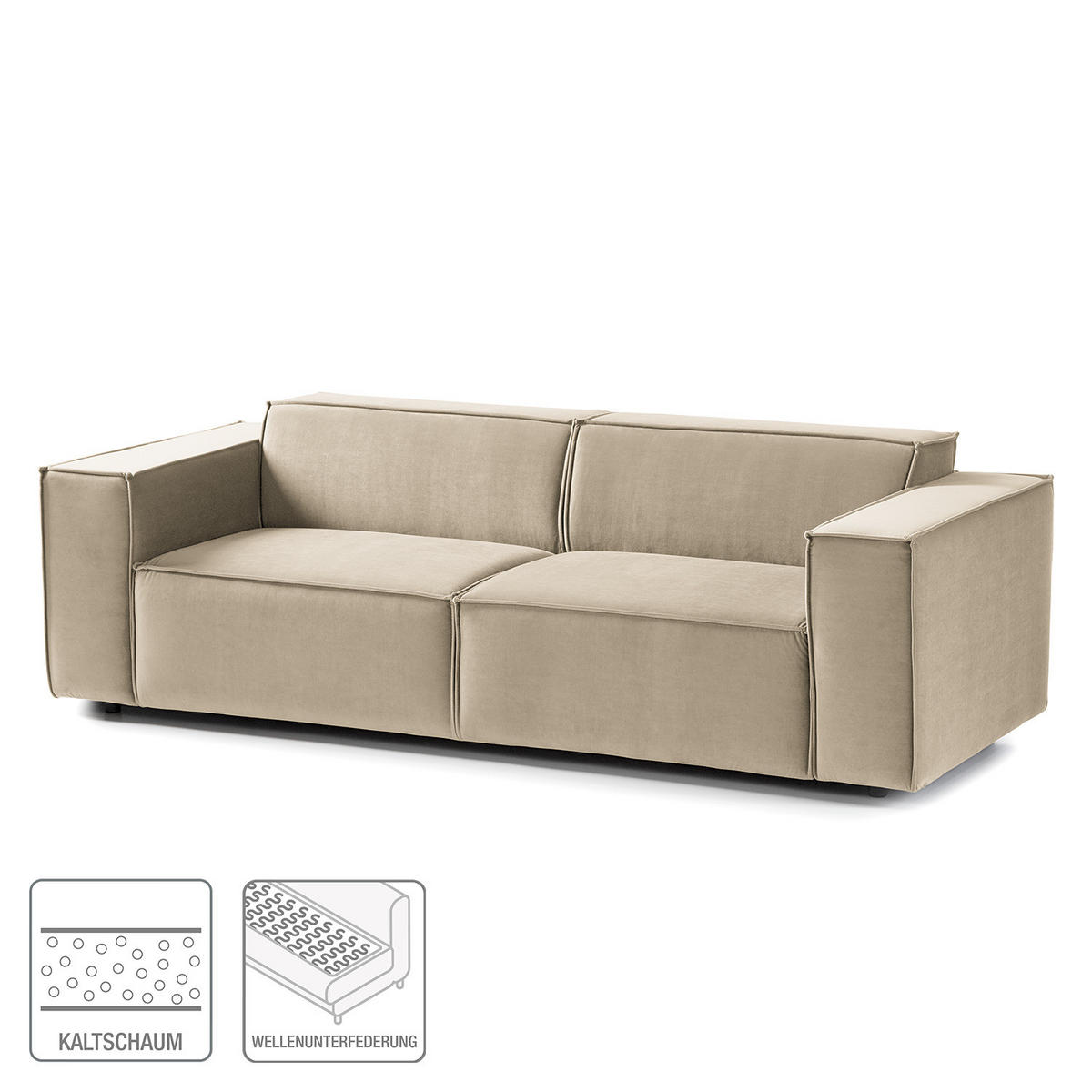 2,5-SITZER SOFA - Beige, Textil (223/70/96cm) - home24