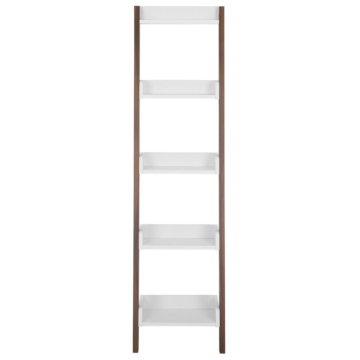 BÜCHERREGAL 5 Fächer Mobile Duo - Weiß, Holzwerkstoff (45/166/36cm) - Beliani