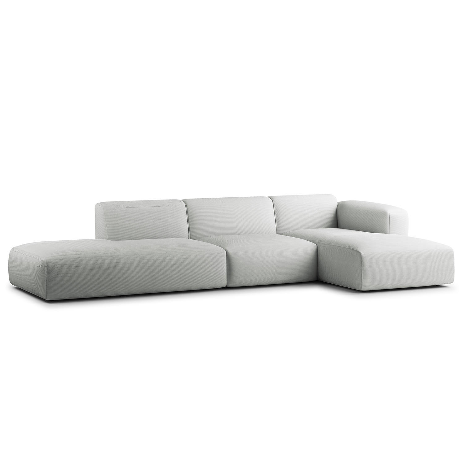 ECKSOFA mit Chaiselongue - Schwarz/Grau, Kunststoff/Textil (290/173cm) - home24