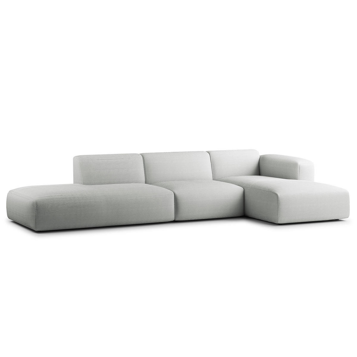 ECKSOFA mit Chaiselongue - Schwarz/Grau, Kunststoff/Textil (290/173cm) - home24