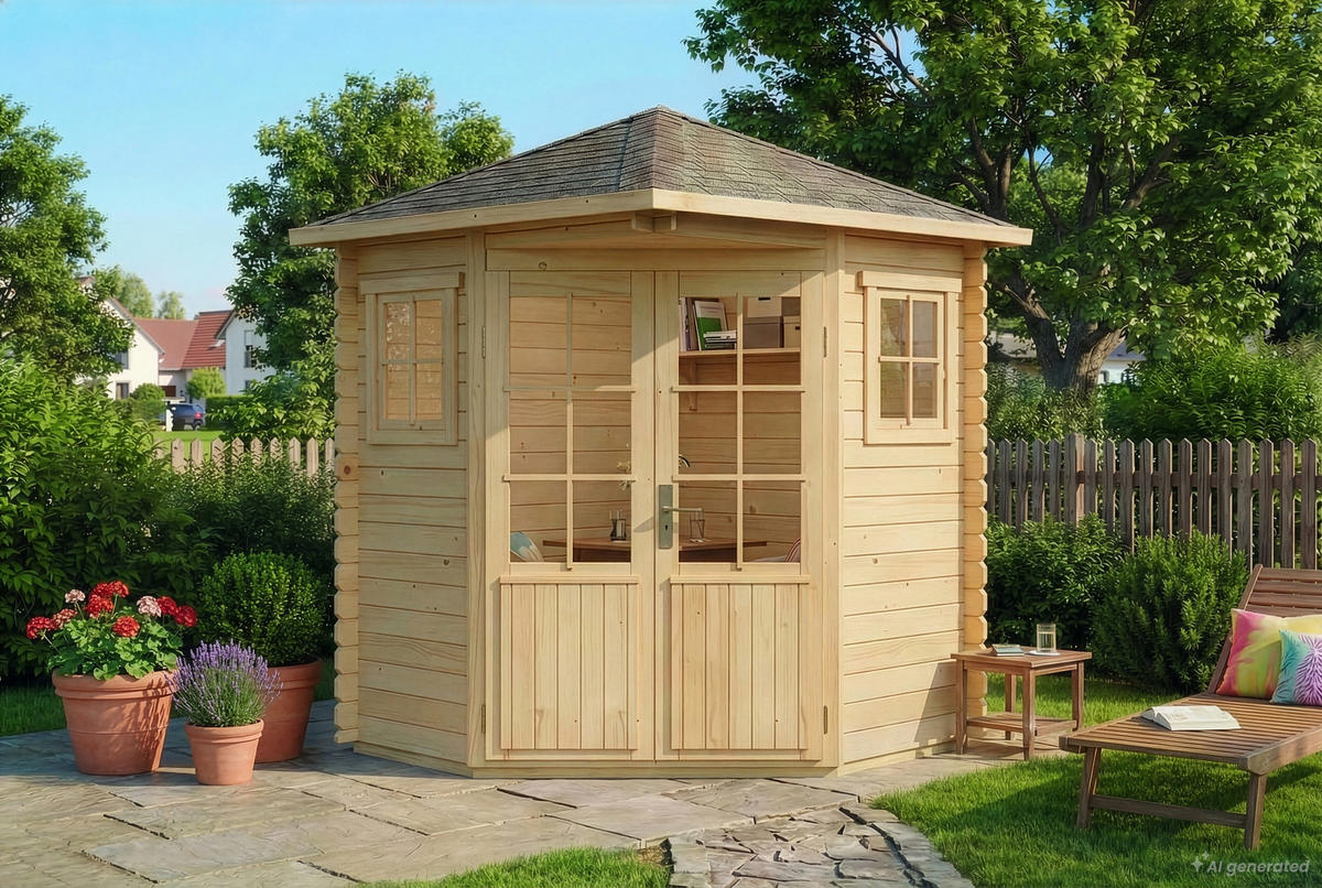 GERÄTEHAUS Holz Sunny Compact - Naturfarben, Holz (220/248/220cm) - Alpholz