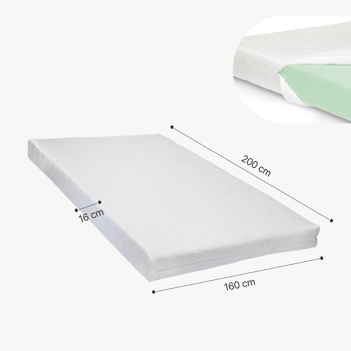 LED POLSTERBETT Tröstiar mit Matratze - Schwarz, Holzwerkstoff/Kunststoff (160/200cm) - [en.casa]