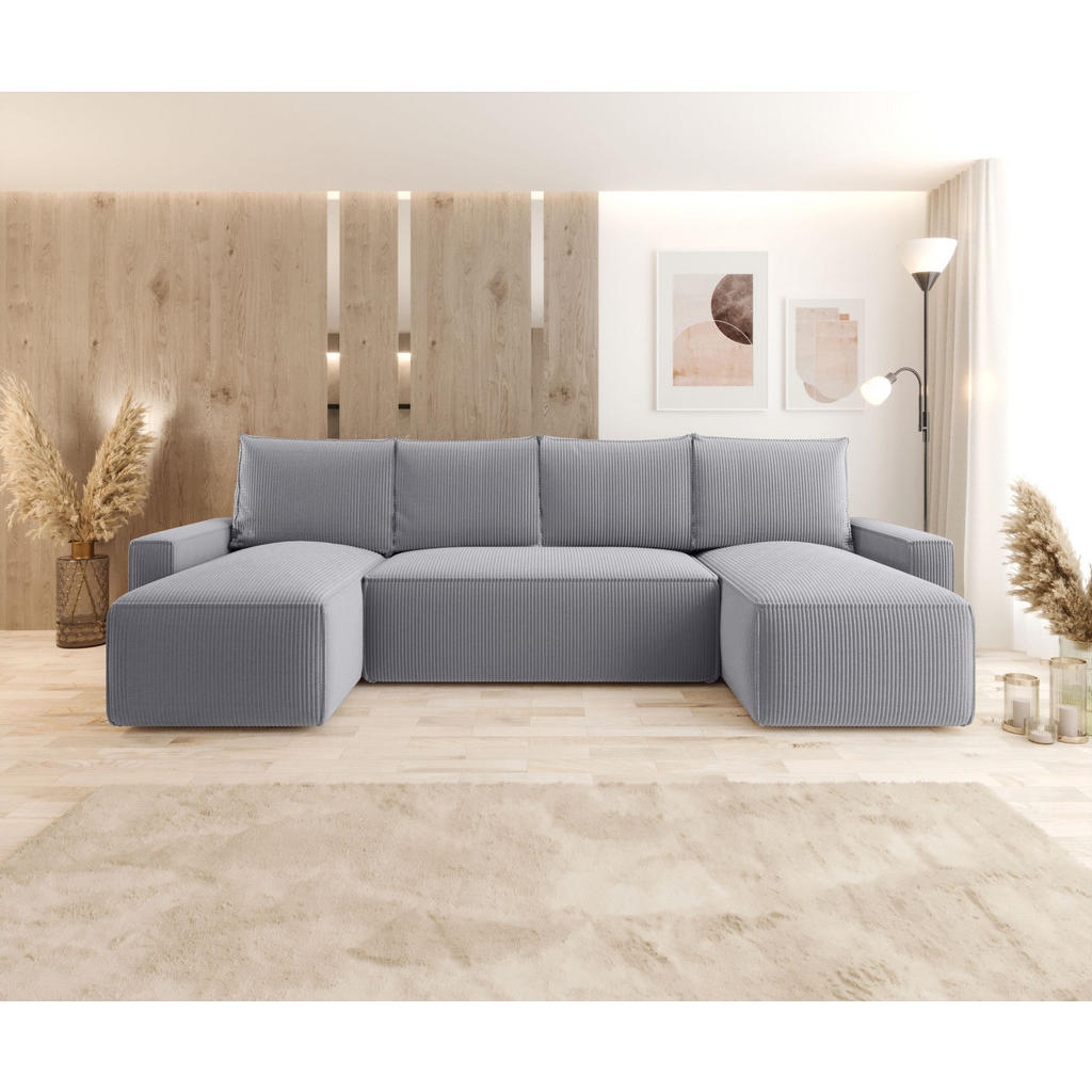 Thumbnail - Bedante Wohnlandschaft, Grau, Textil, U-Form, 300x75x140 cm, Wohnzimmer, Sofas & Couches, Wohnlandschaften, Wohnlandscha...