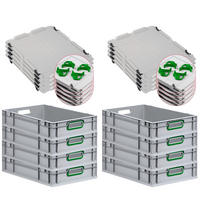 EUROBOX 8x Nextgen Color Mit Auflagedeckel 12x40x60cm Griffe Grün Offen - Grün, Kunststoff (40/12/60cm) - PROREGAL