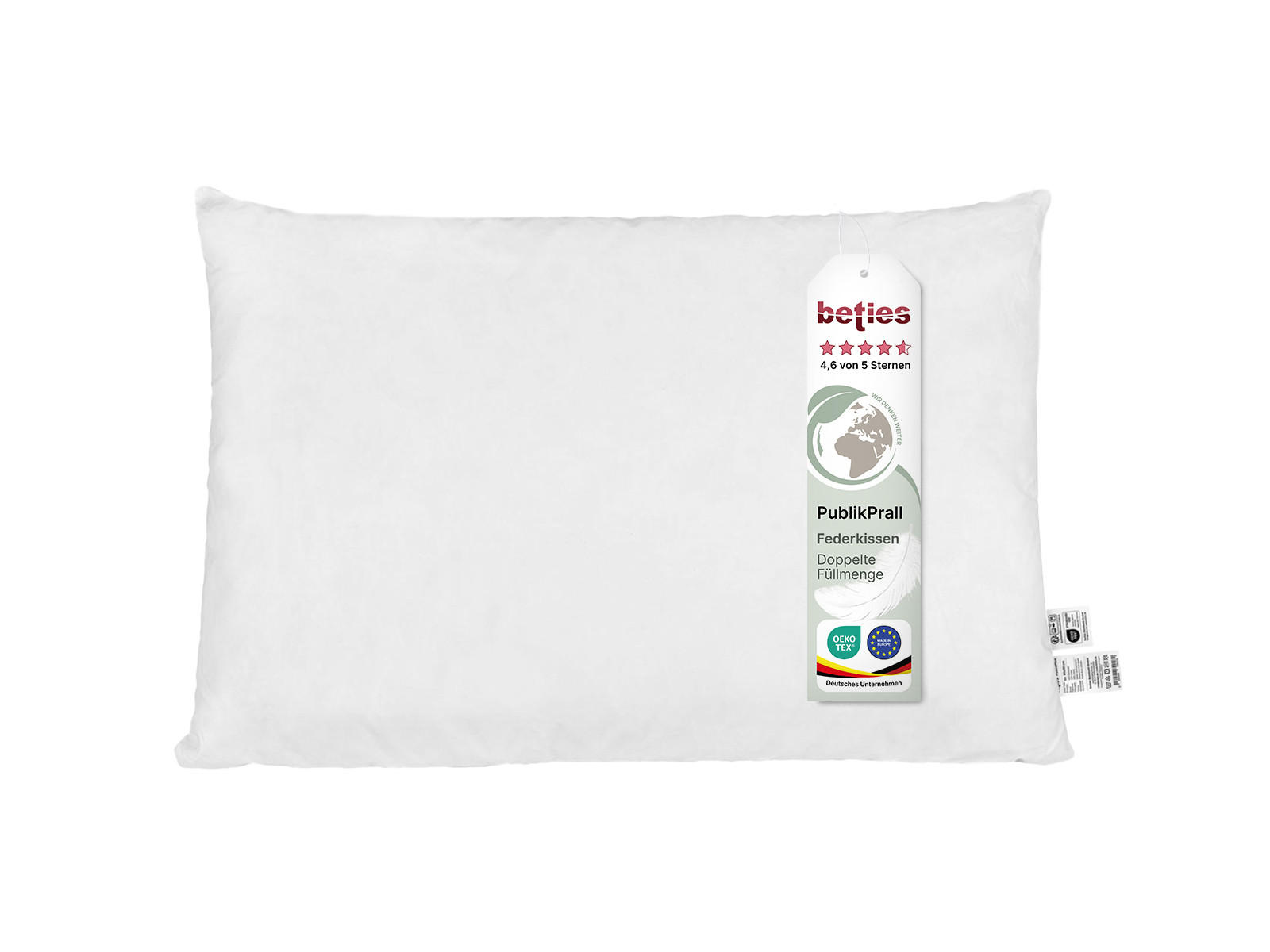 FEDERKISSEN PublikPrall 40/60 - Beige/Creme, Naturmaterialien/Textil (40/60cm) - beties Heimtextil