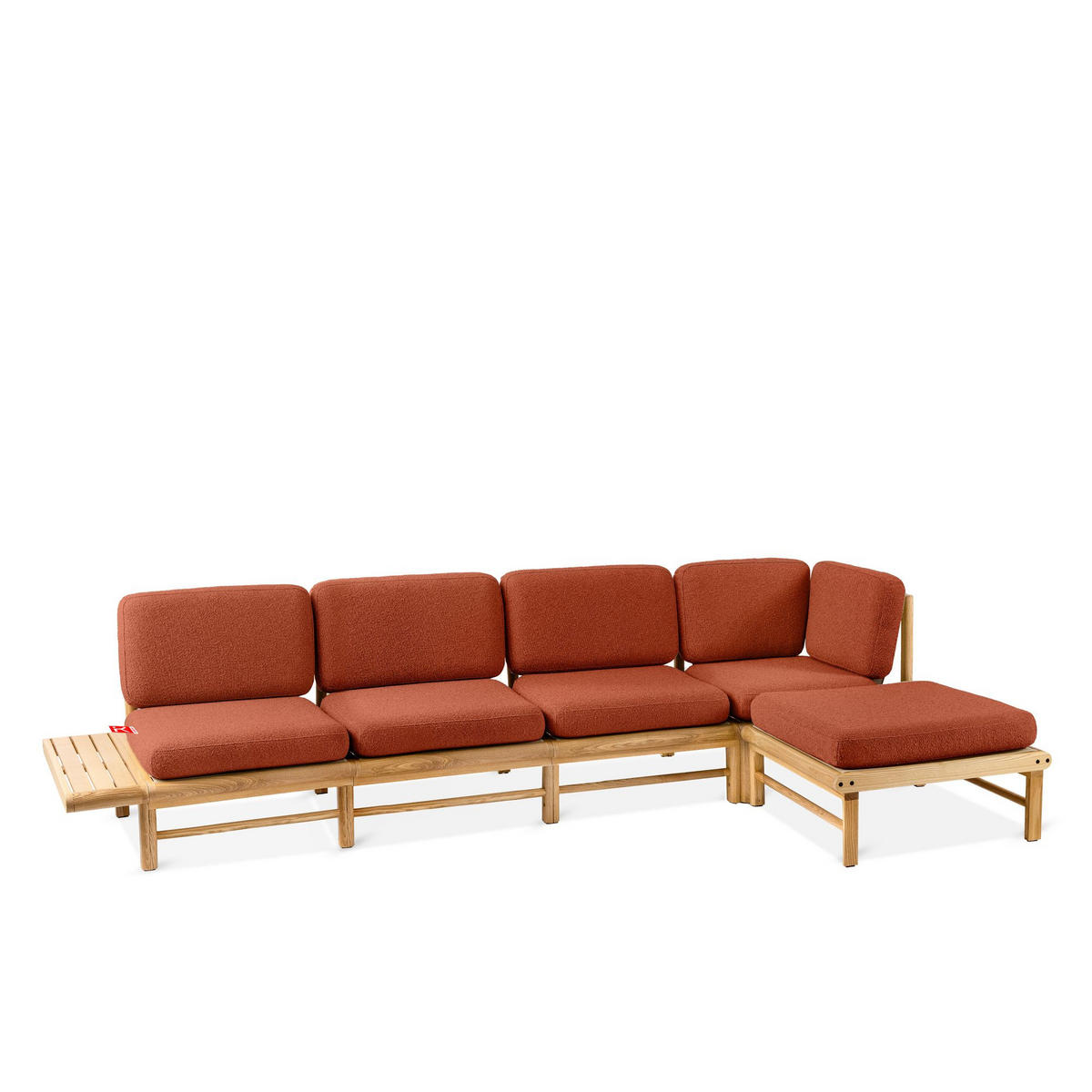 LOUNGESOFA ATREDA rechts - Orange, Holz/Textil (315/80/150cm) - KONSIMO®