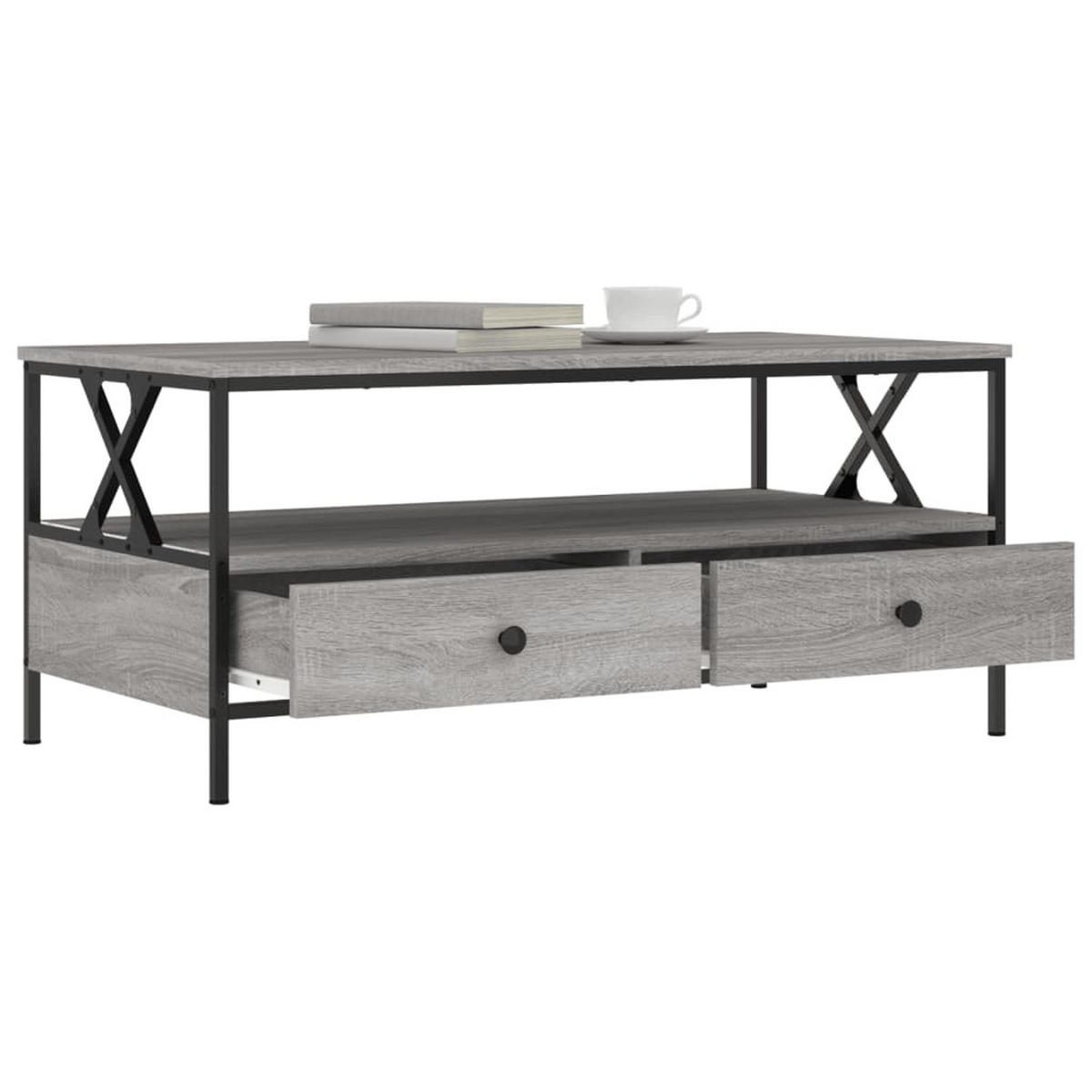 COUCHTISCH Grau Sonoma 100x51x45 cm Holzwerkstoff - Grau, Holzwerkstoff (100/51/45cm) - furnicato
