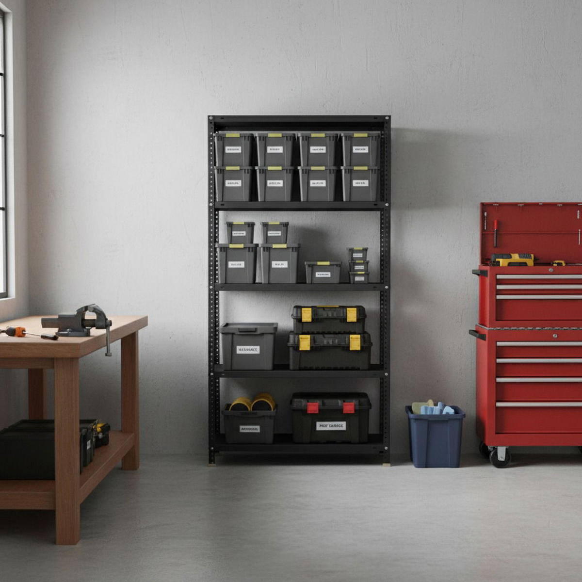 SCHRAUBREGAL PANDA | HxBxT 180x80x50cm | 5 Fachböden | Fachlast 100kg | Anthrazit - Anthrazit, Metall (80/180/50cm) - PROREGAL