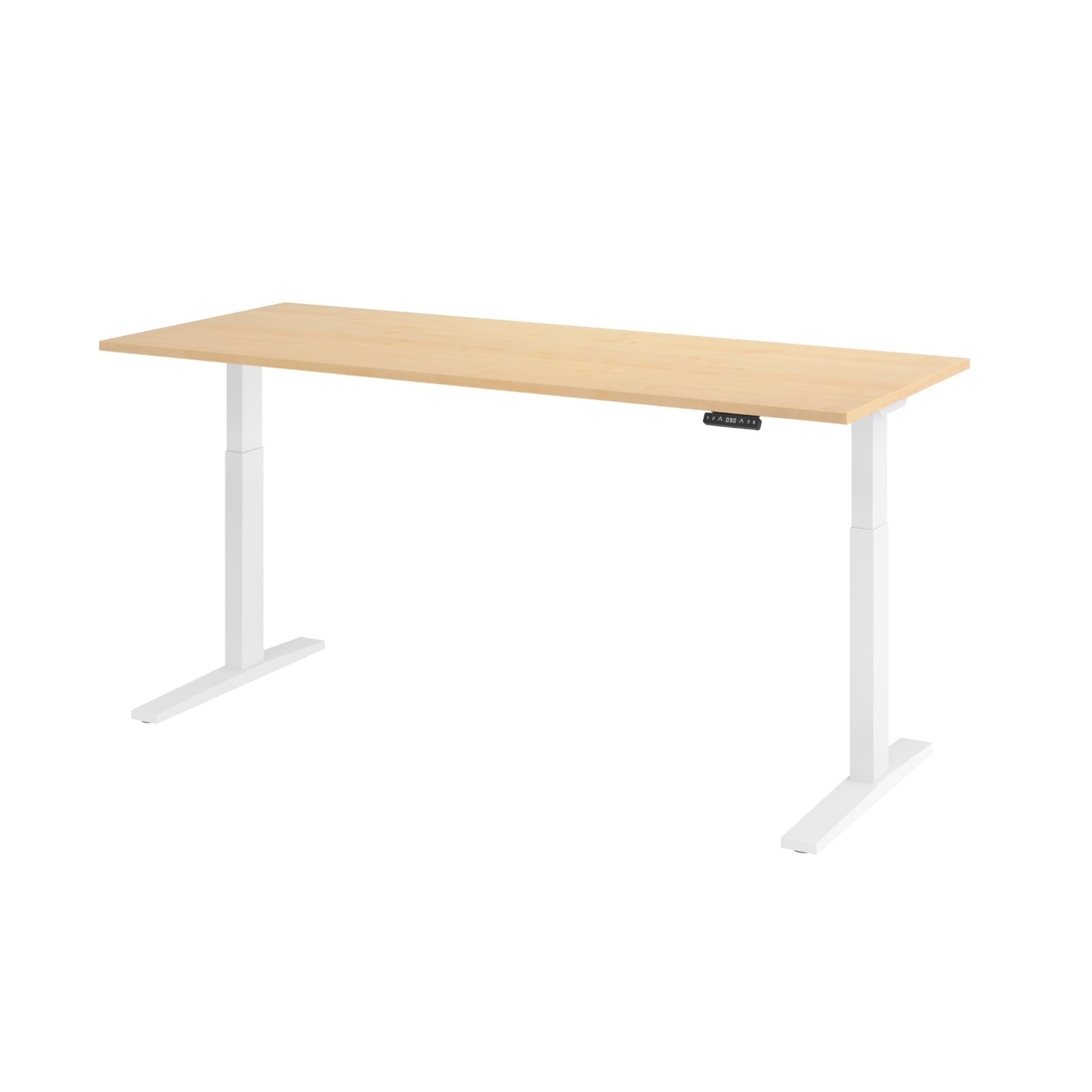 SCHREIBTISCH elektrisch XMKA 80/200/74 cm in Ahornfarben/Weiß - Ahornfarben/Weiß, Holzwerkstoff (80/200/74cm) - bümö