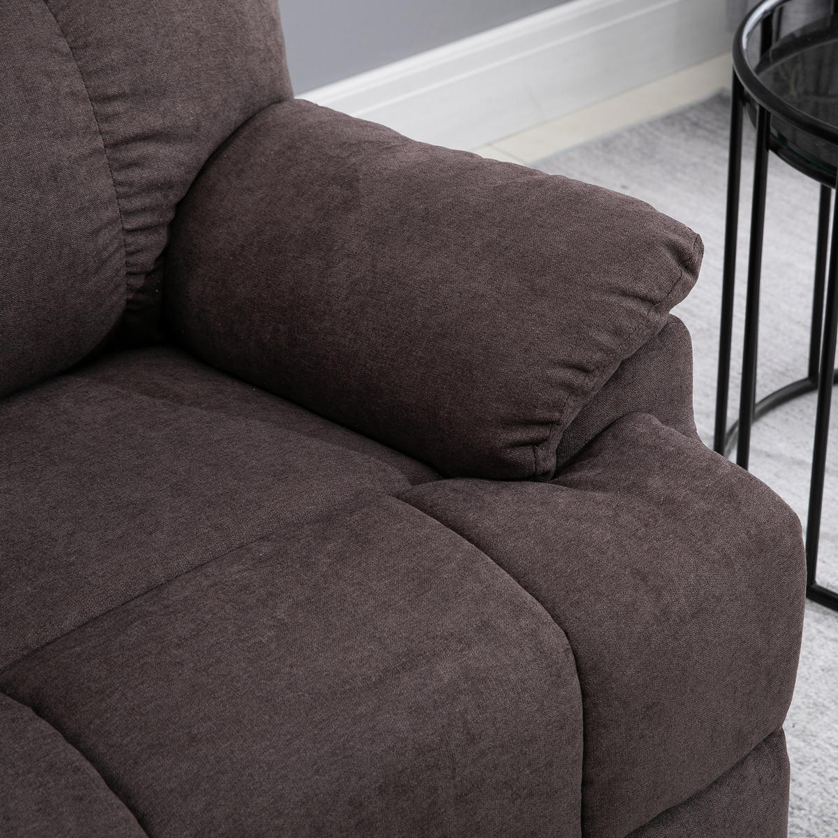 SESSEL mit Aufstehhilfe, Massagesessel, Relaxsessel mit USB-Anschluss, Samt - Braun, Kunststoff (95/105/83cm) - HOMCOM