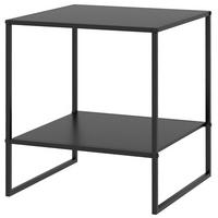 BEISTELLTISCH 40/40/45 cm in Schwarz mit Ablage und Stahlrahmen - Schwarz, Metall (40/40/45cm) - Flora Grace