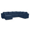 WOHNLANDSCHAFT Lovere U Blau 314/217/90 cm – mit Schlaffunktion und Bettkasten - Blau/Silberfarben, Textil/Metall (314/90/217cm) - AX Living
