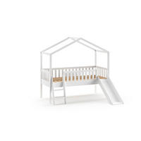 HAUSBETT mit Rutsche Kapua 209x202x192 aus Massivholz in Weiß - Weiß, Holz (90/200cm) - 58aufmkessel