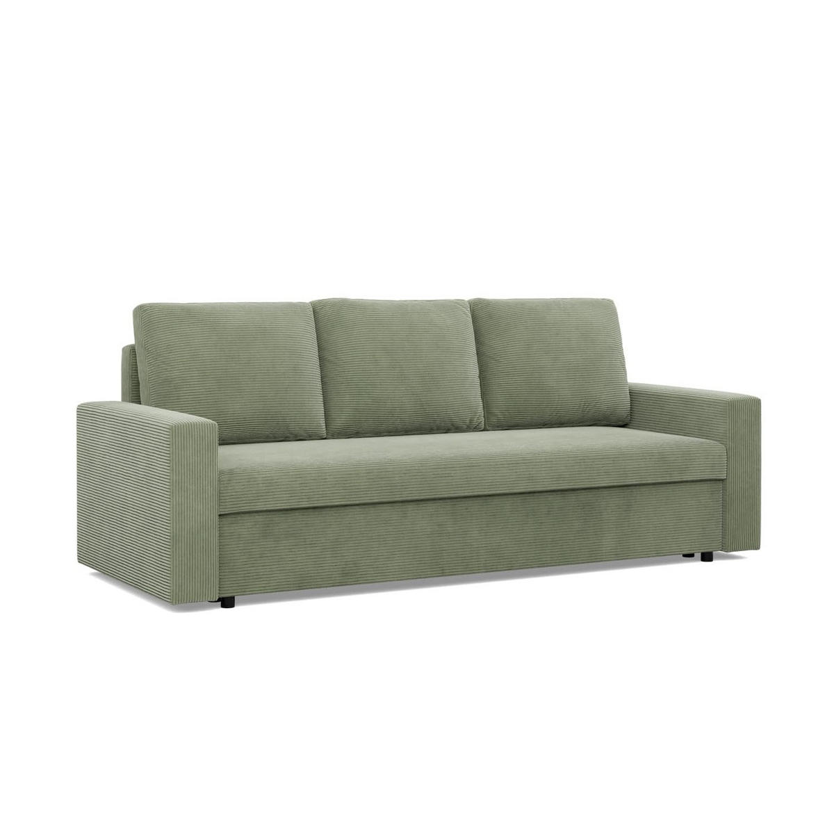 SOFA 3-SITZER MIT SCHLAFFUNKTION NEO, Cord - Grün - Grün, Textil (220/85/92cm) - Mebligo