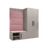 GARDEROBEN-SET Medi I - Kaschmir/Hellrosa, Holzwerkstoff/Kunststoff (80/191/50cm) - MIRJAN24